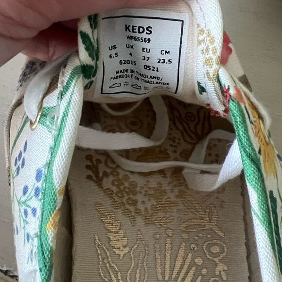 Keds x Rifle Paper Co Champions Botanical Garden Party Canvas Lace Sneakers 6.5 - Picture 9 of 10